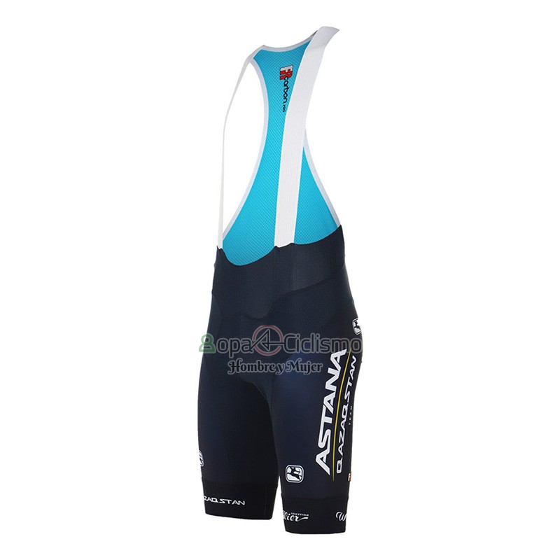 Astana Qazaqstan Team Ropa Ciclismo Culotte Corto 2023 Mangas Cortas Profundo Azul